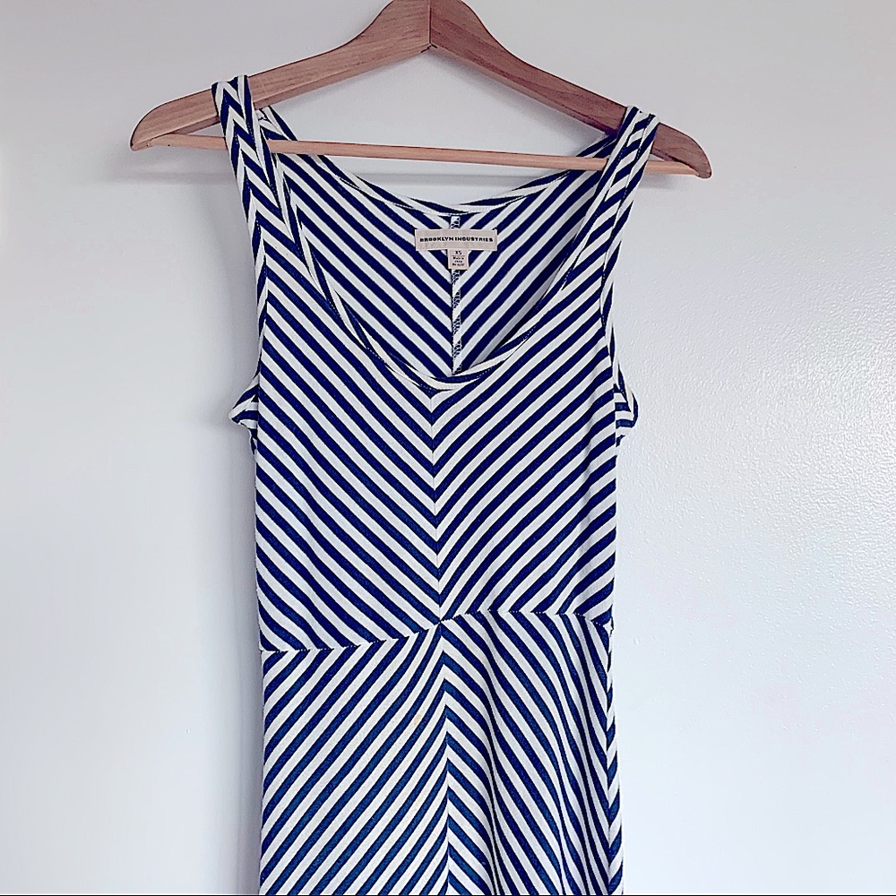 Brooklyn Industries Maxi Navy and White Dress. XS